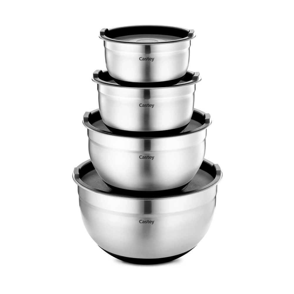 CASTEY TAÇA DE AÇO COM BASE DE BORRACHA SET 4 | Logifacas