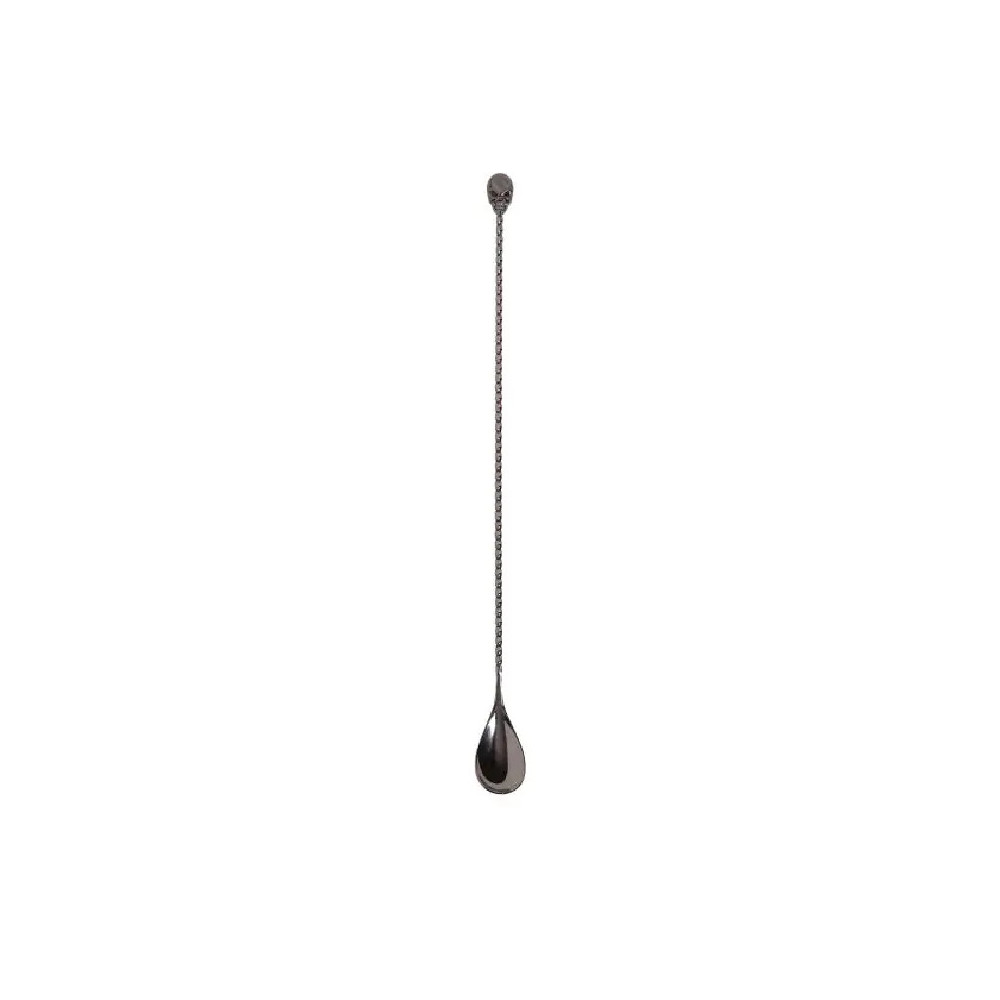 Colher de bar em formato Skull aço inoxidável 33 cm  | Logifacas