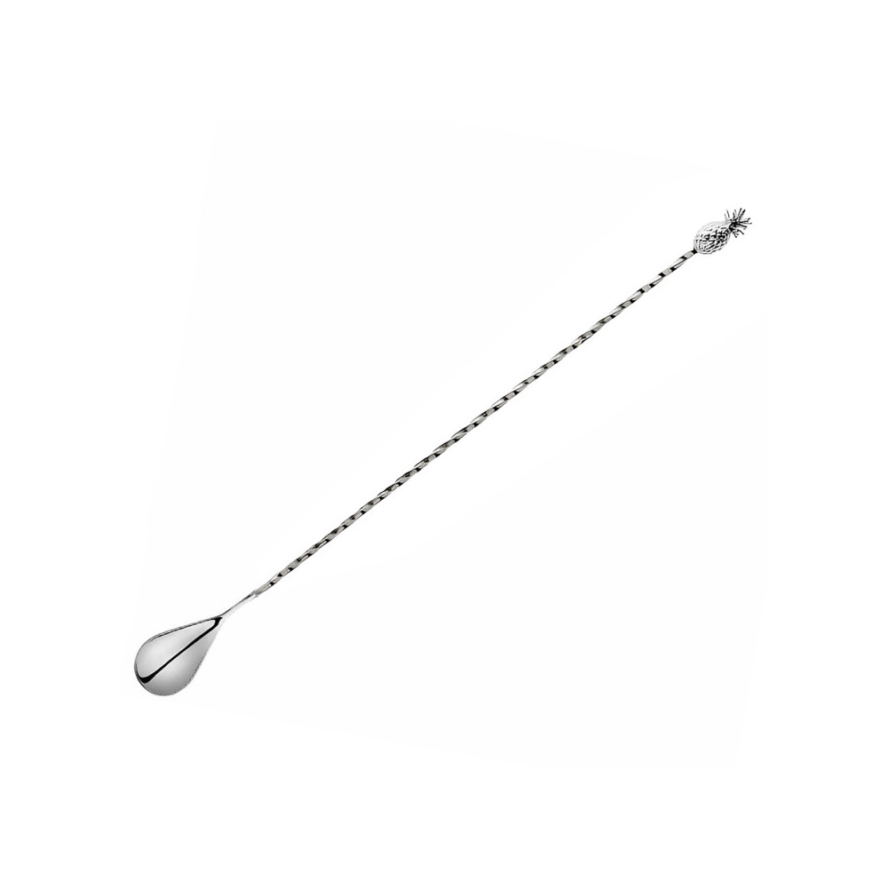 Colher de bar em aço inox com formato de abacaxi 33 cm | Logifacas