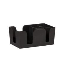 Suporte de bar em plástico preto 6 compartimentos | Logifacas
