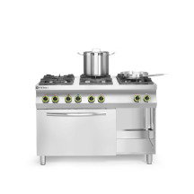 HENDI Fogão a gás Kitchen Line 6 queimadores e forno de convecção GN | Logifacas