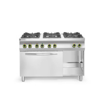 HENDI Fogão a gás Kitchen Line 6 queimadores e forno de convecção GN | Logifacas