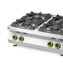 HENDI Fogão a gás de 4 bocas da linha Kitchen Line - modelo de mesa  | Logifacas