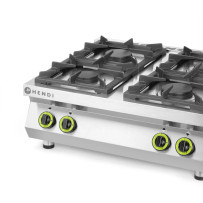 HENDI Fogão a gás de 4 bocas da linha Kitchen Line - modelo de mesa  | Logifacas
