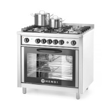 HENDI Fogão a gás - 5 queimadores com forno elétrico | Logifacas