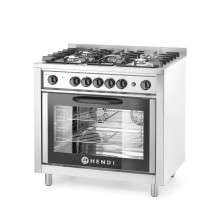 HENDI Fogão a gás - 5 queimadores com forno elétrico | Logifacas