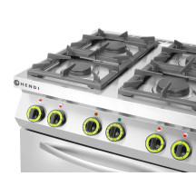 HENDI Fogão a gás de 4 bocas com forno de convecção GN 1/1 | Logifacas