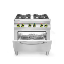 HENDI Fogão a gás de 4 bocas com forno de convecção GN 1/1 | Logifacas
