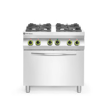 HENDI Fogão a gás de 4 bocas com forno de convecção GN 1/1 | Logifacas