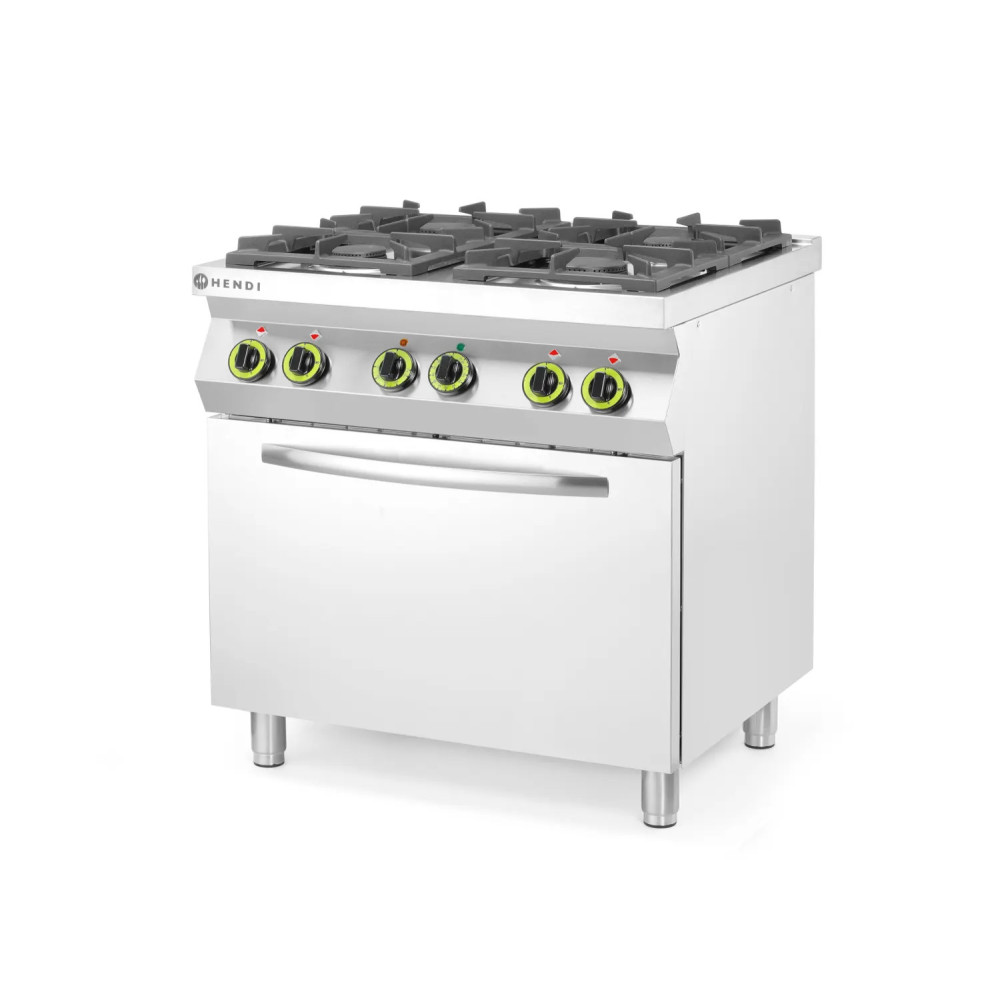 HENDI Fogão a gás de 4 bocas com forno de convecção GN 1/1 | Logifacas
