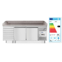 HENDI Bancada Refrigeração Pizza Granito 2 Portas,7 gavetas | Logifacas