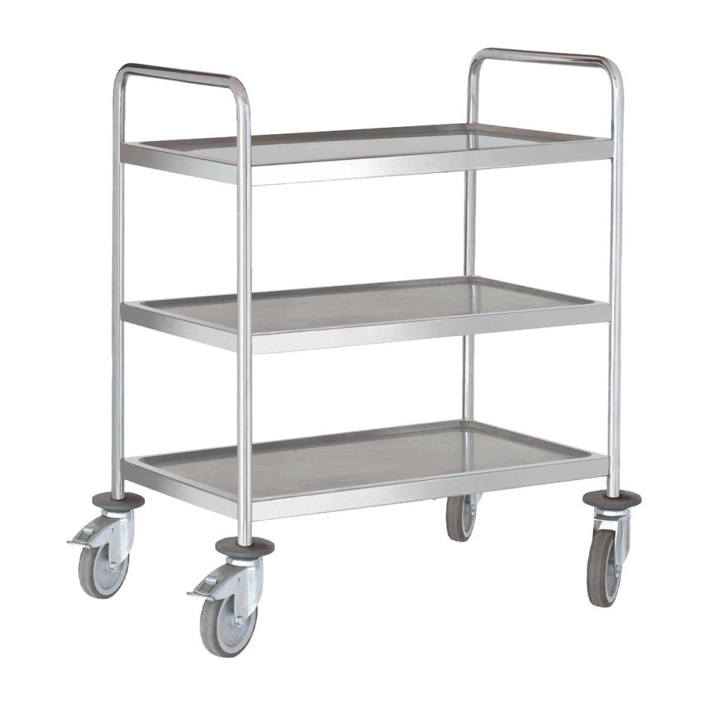 PUJADAS Carrinho de serviço 3 prateleiras Inox 900x500 mm | Logifacas.